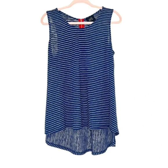 W5 Concepts High Neck Blue and White Stripped Tank Top Size L - Picture 7 of 8